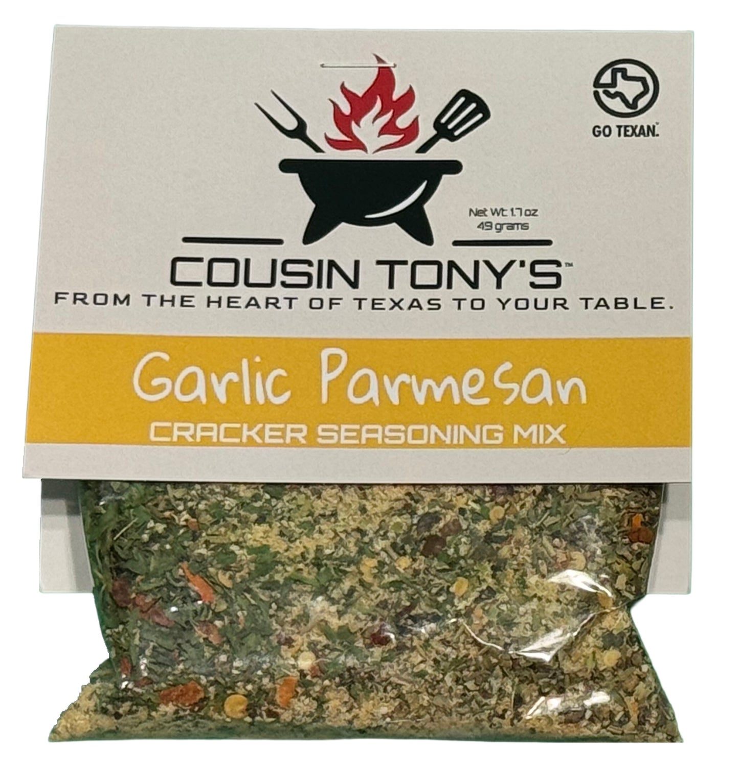 Cousin Tony’s ™ Garlic Parmesan Cracker Seasoning Mix