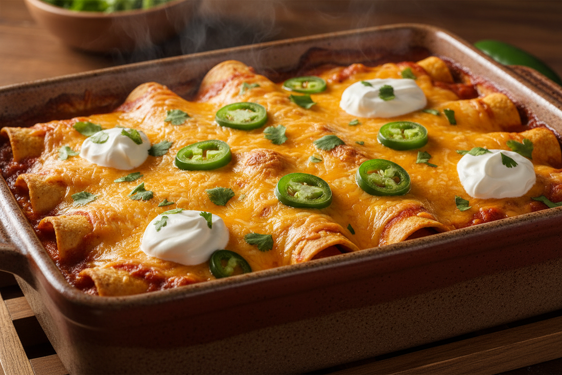Jalapeño Cheddar Chicken Enchiladas