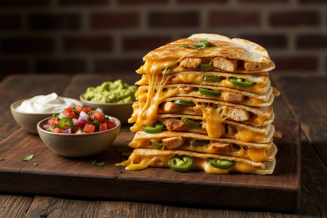 Jalapeño Cheddar Chicken Quesadillas