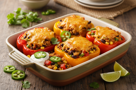 Jalapeño Cheddar Stuffed Bell Peppers