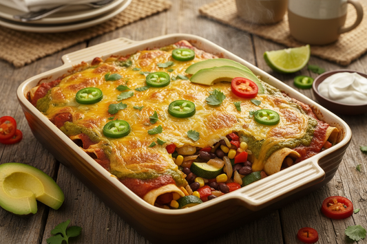 Jalapeño Cheddar Veggie Enchiladas