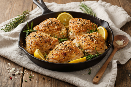 Peppercorn Parmesan Baked Chicken Thighs