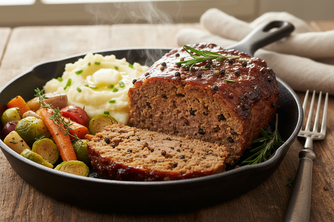 Peppercorn Parmesan Baked Meatloaf