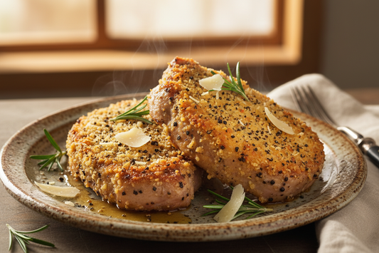 Peppercorn Parmesan Baked Pork Chops
