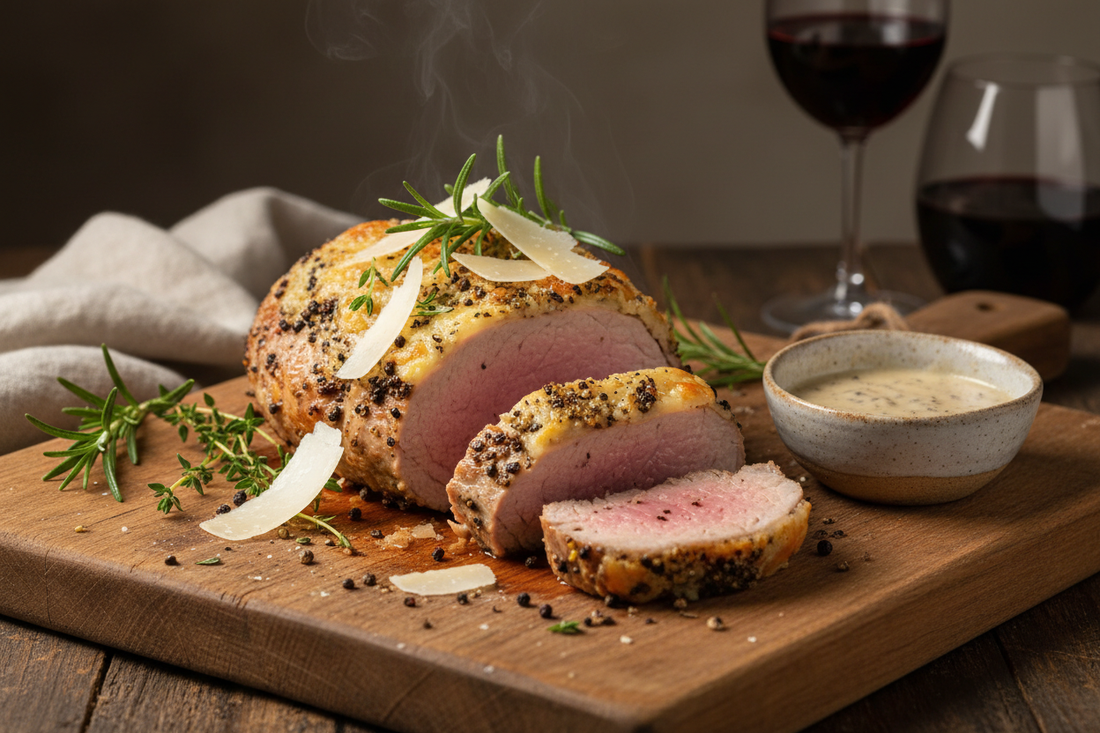 Peppercorn Parmesan Grilled Pork Tenderloin