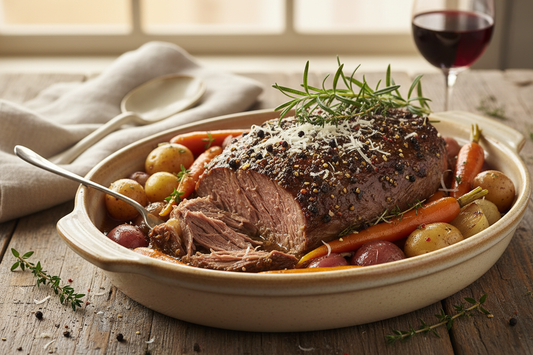 Peppercorn Parmesan Slow Cooker Beef Chuck Roast