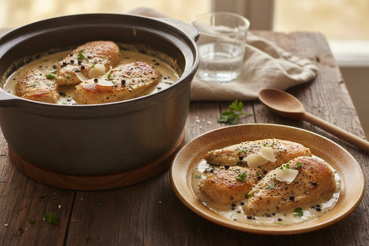 Peppercorn Parmesan Slow Cooker Chicken