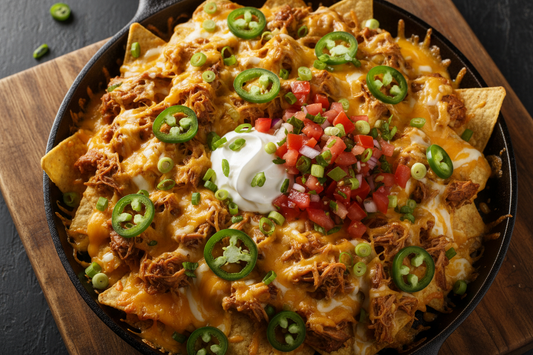 Jalapeño Cheddar Pulled Pork Nachos
