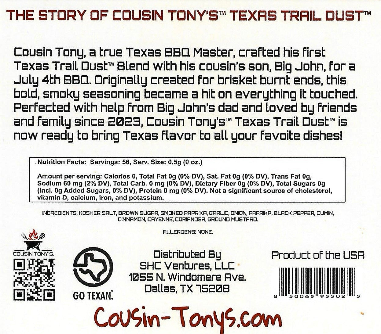 Cousin Tony’s ™ Texas Trail Dust ™