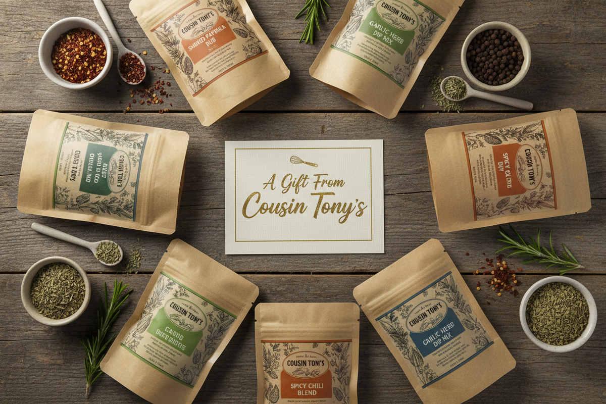 Cousin Tony's Gift Card Flat Lay