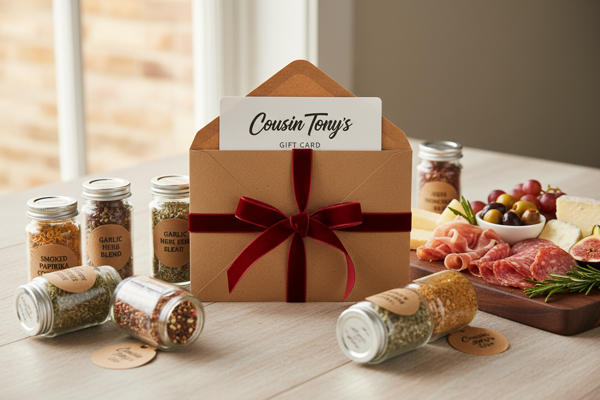 Cousin Tony's Gift Card Gift Scene